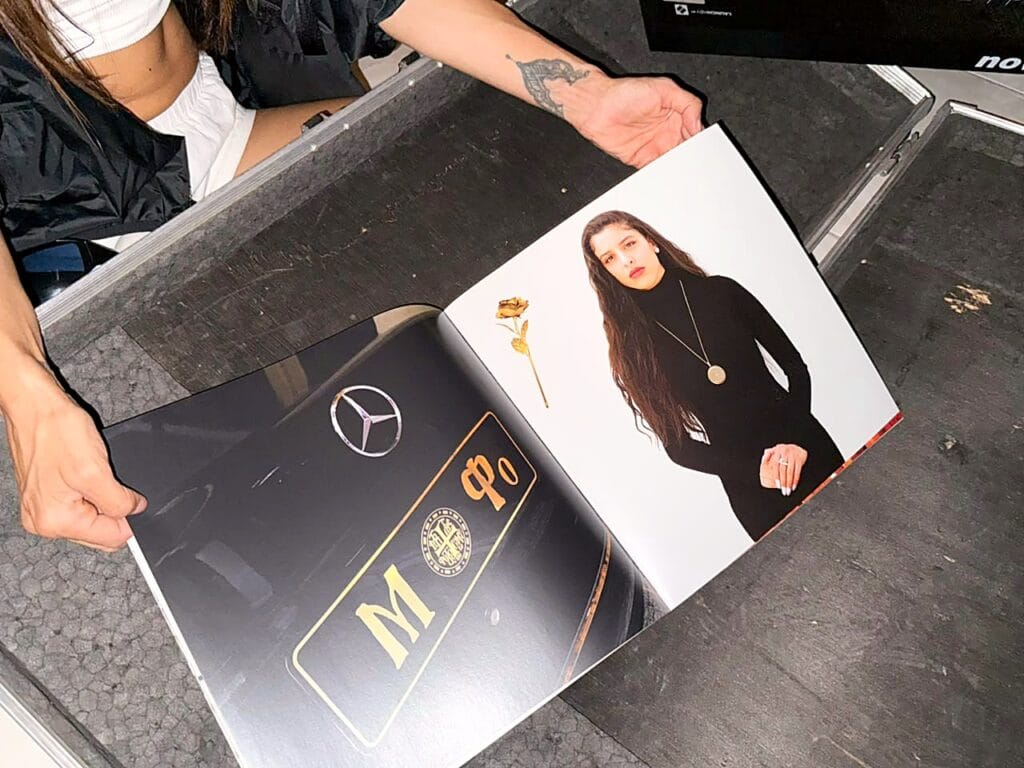 The YENNA gatefold opened, showing the inner artwork